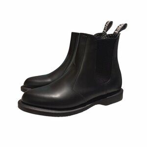 NEW Dr. Martens Flora Black Chelsea Boots Smooth Leather AW004 Womens Size 9